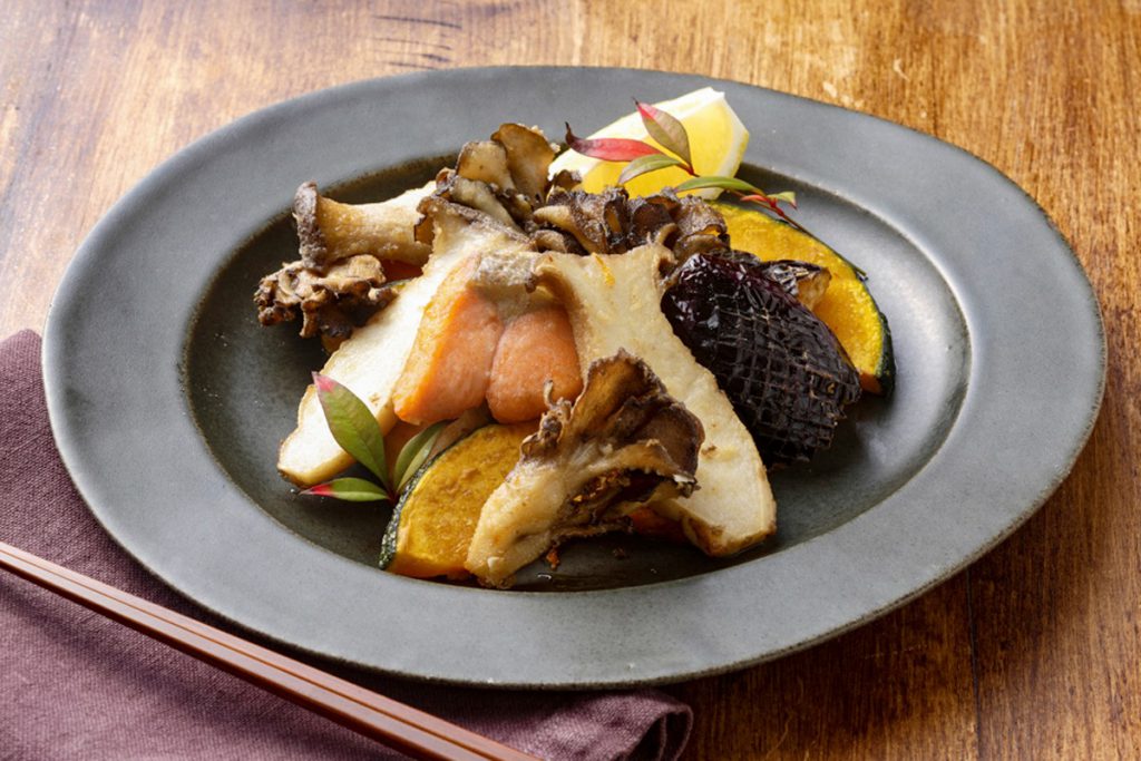 Roasted King Trumpet Mushrooms with Asparagus Hokto Kinoko Company